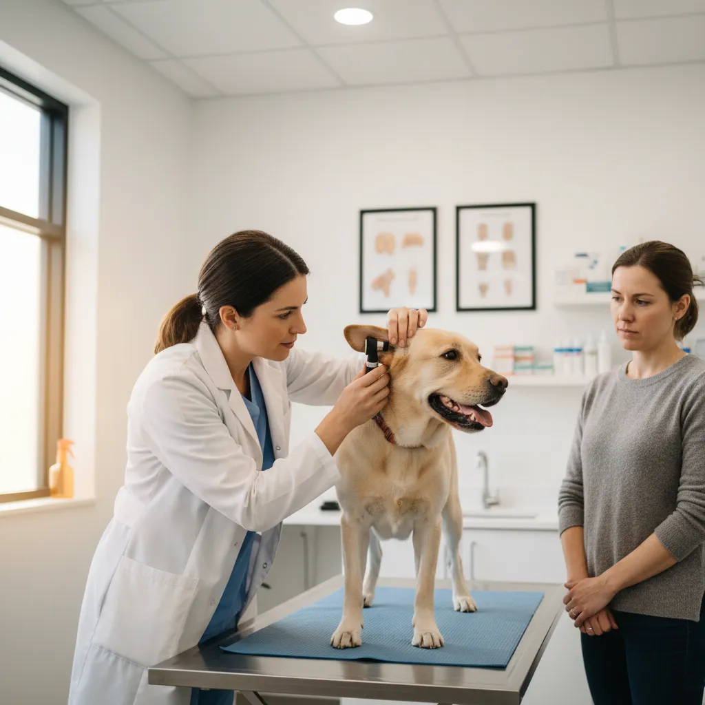 A veterinary examination is essential to distinguish food allergies from environmental allergies and other skin conditions