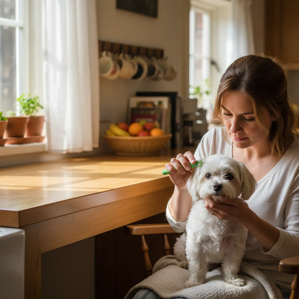 Brushing your dog's teeth daily with enzymatic toothpaste is the most effective way to prevent plaque build-up