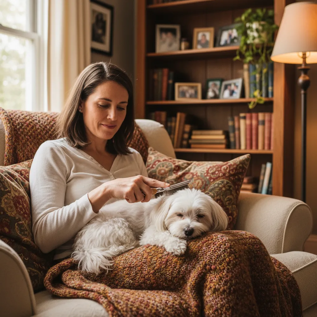 Regular grooming sessions help maintain coat health and strengthen the bond between owner and small breed dog