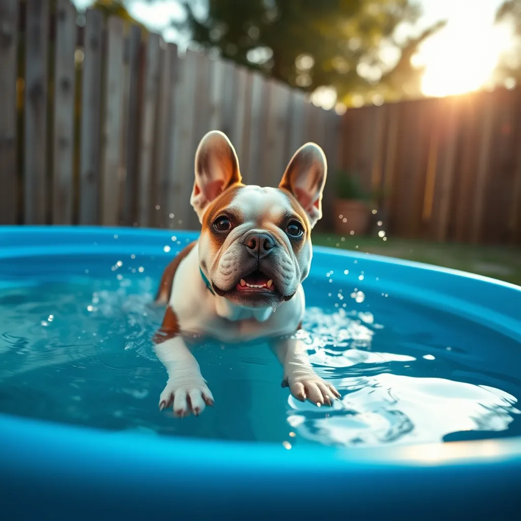 A shallow paddling pool offers a safe and refreshing alternative to deep-water swimming for Bulldogs