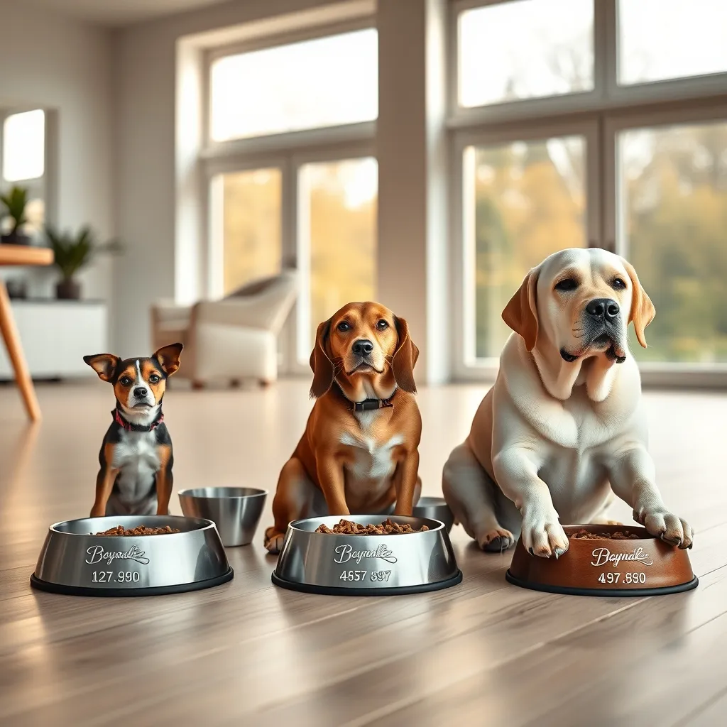 Portion sizes vary dramatically between toy, medium and large breed dogs