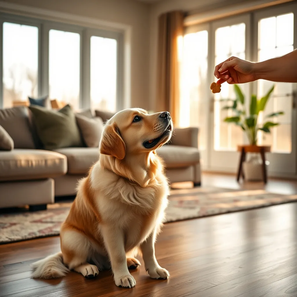 Rewarding quiet behaviour with treats teaches your dog that silence pays off