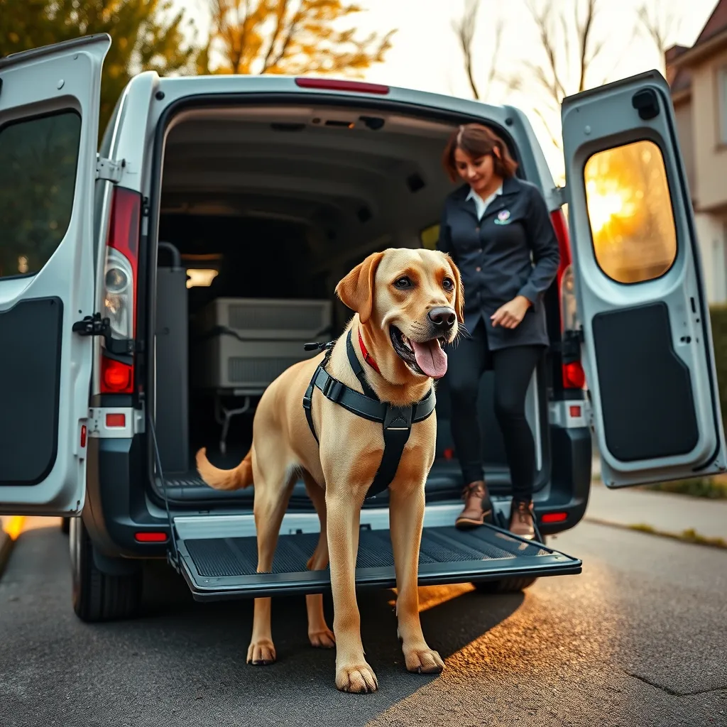 Vehicle transport of client dogs requires additional insurance declarations and safety equipment