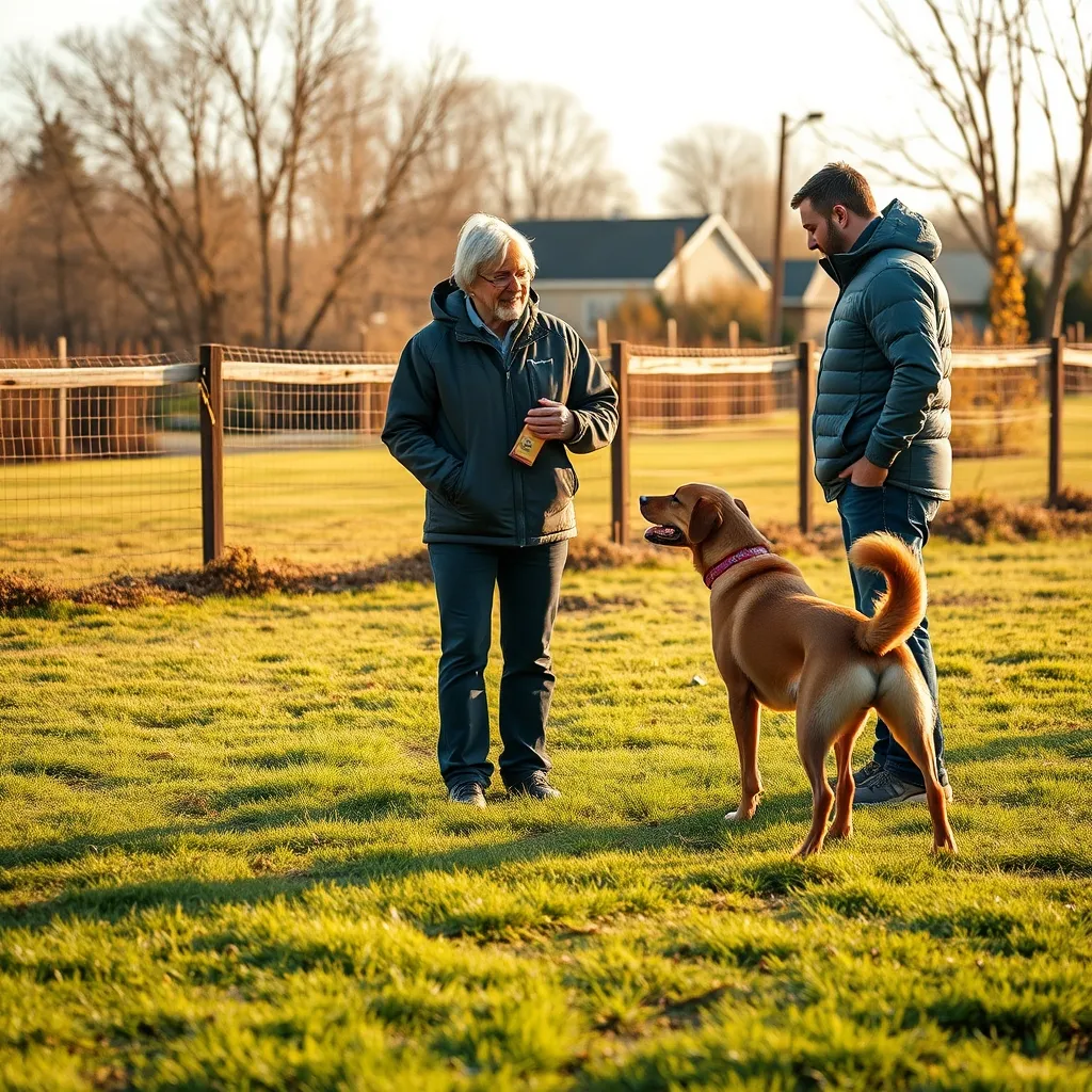 A certified dog trainer demonstrating desensitization techniques during a behavioral modification session